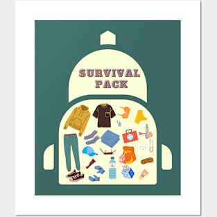 Survival backpack Posters and Art